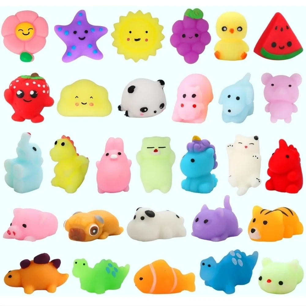 Squishy Toys Set - Multicolor 30 Pc